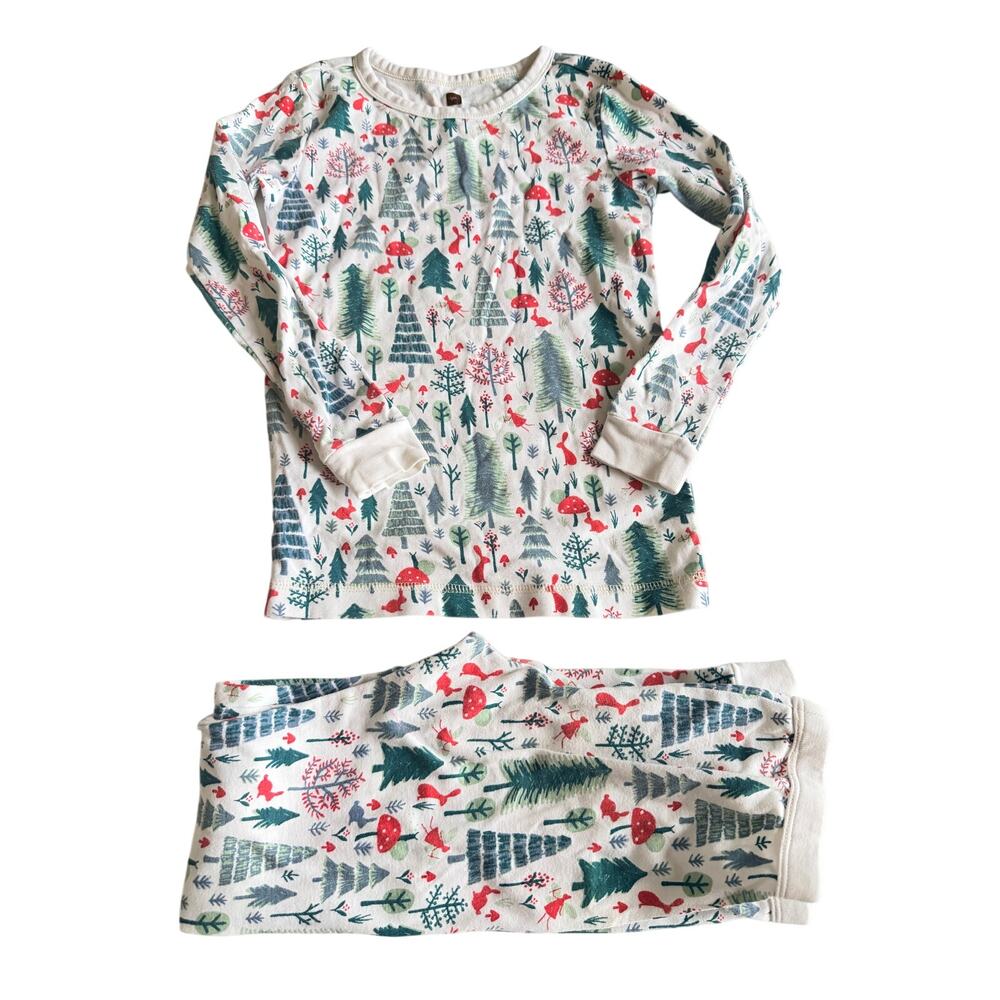 Tea Collection Goodnight Pajama Set Woodland Print Girls 10